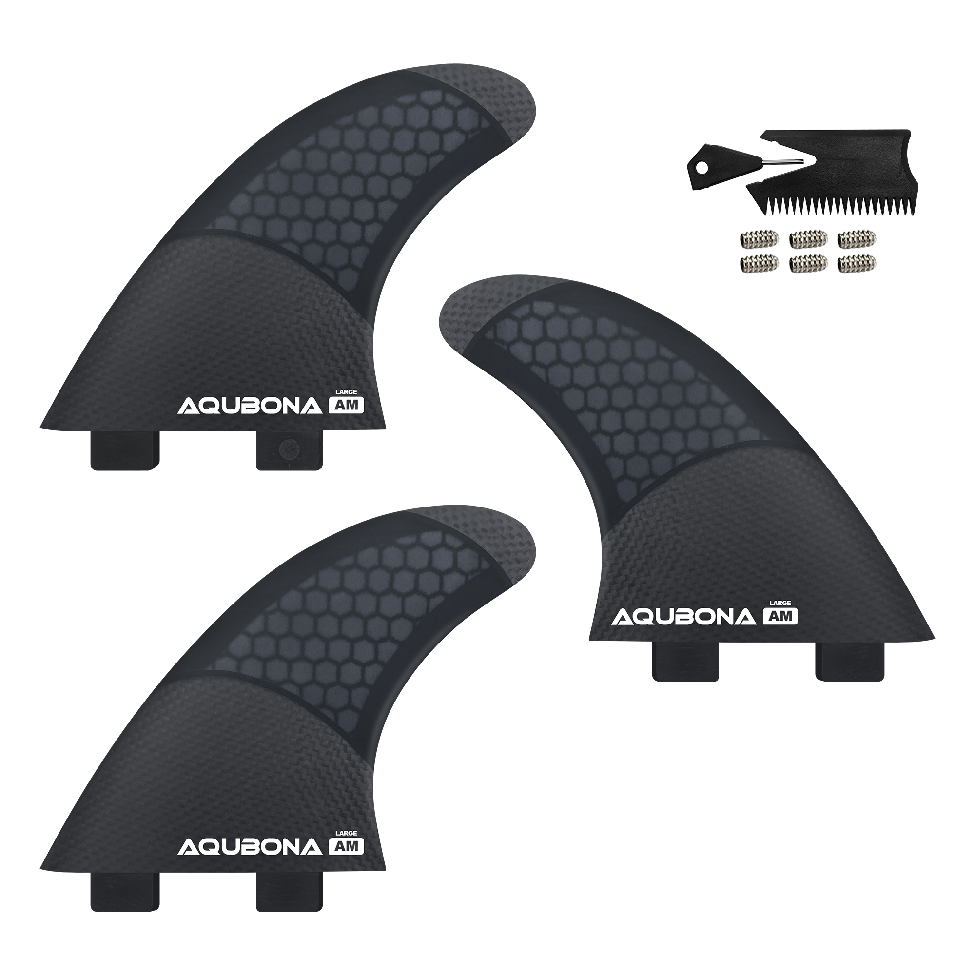 Stand Up Paddle Leash - AQUBONA 3 Pcs Surf Fin Half