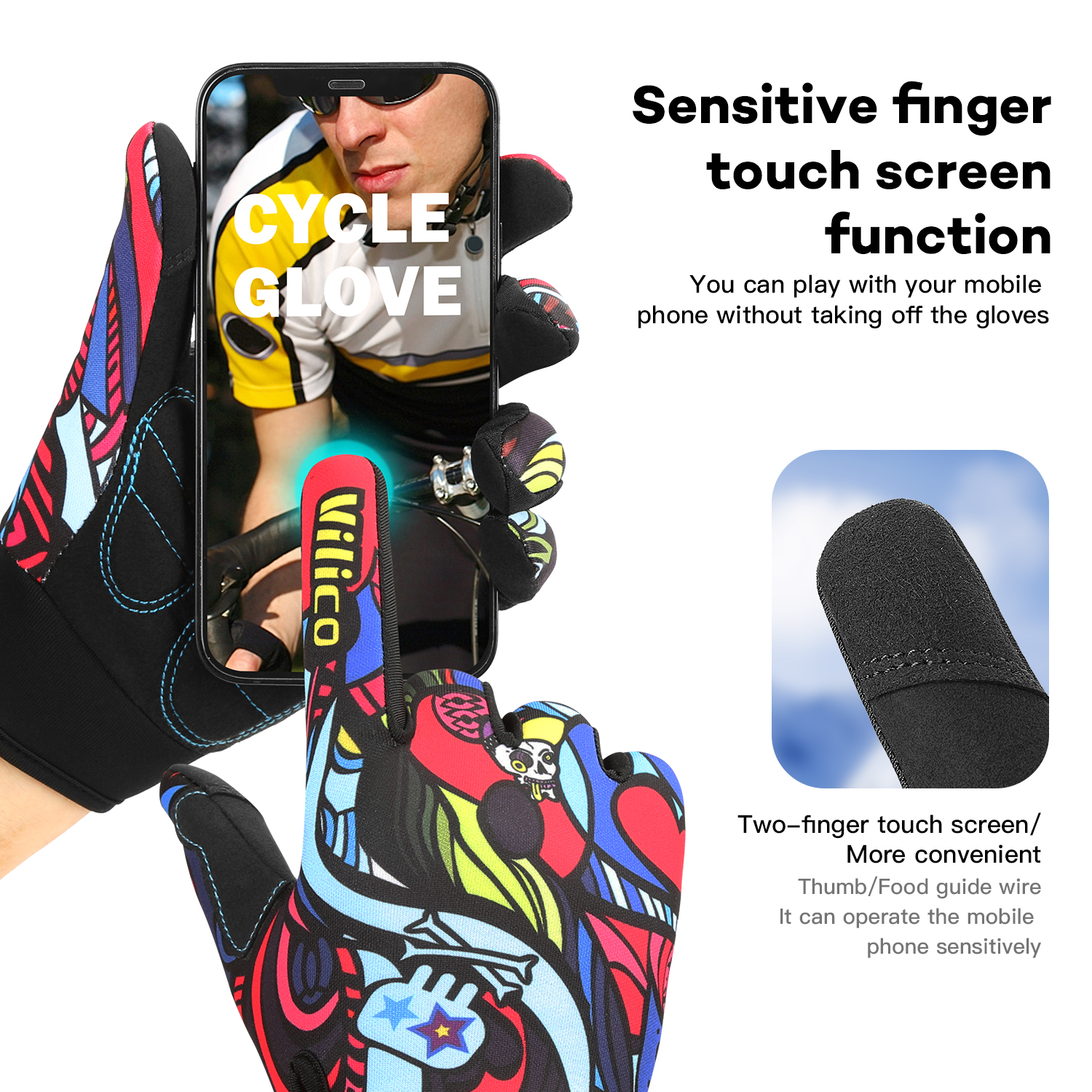 1 pair of Vilico colorful graf - Spearfishing Glove ulasan dan harga